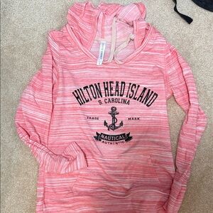 Hilton Head Island Pink Striped Hoodie